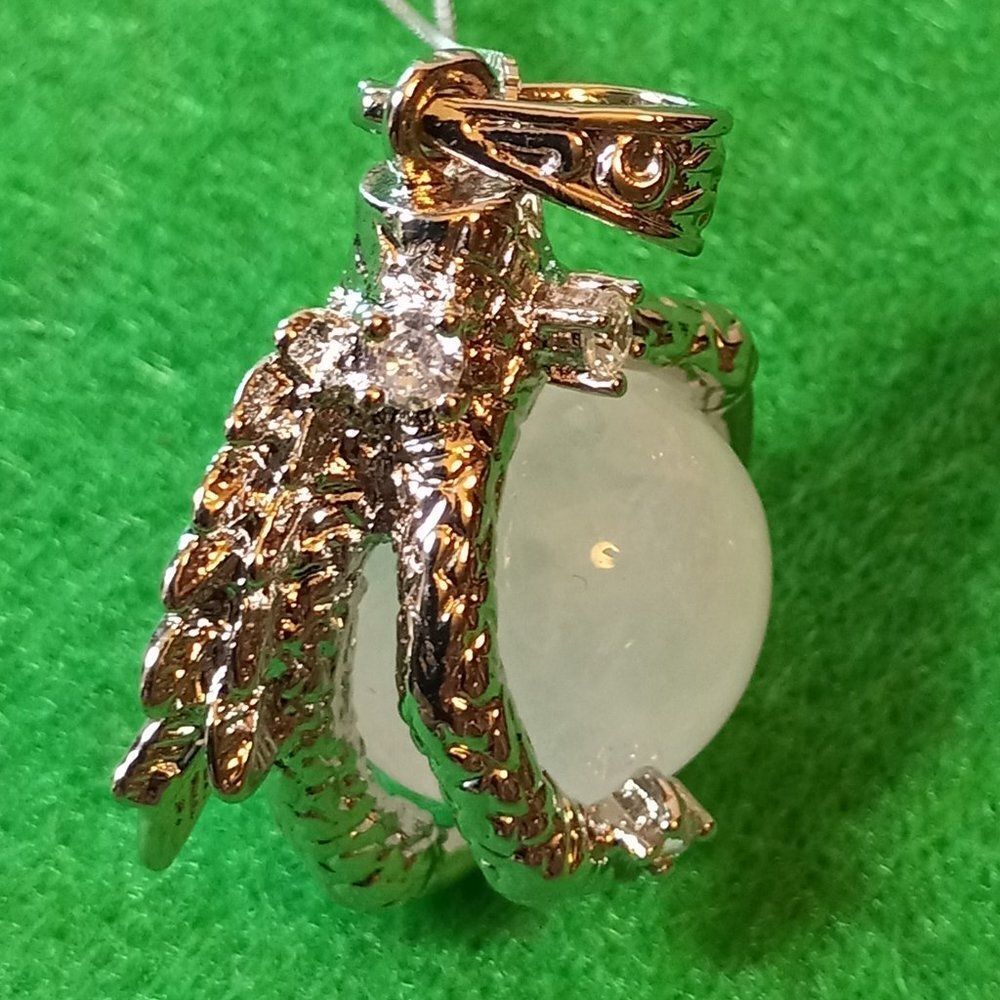 Claw and Orb on Delicate Silver Necklace